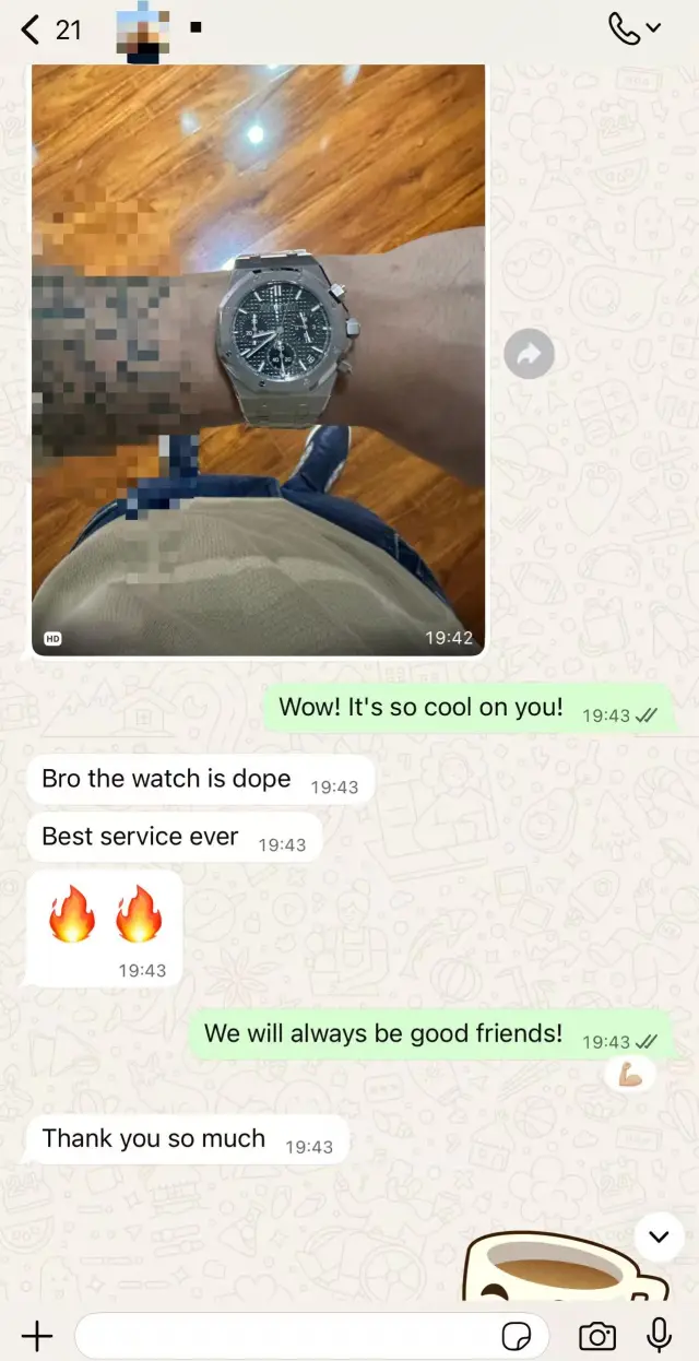 Customer feedback screenshot
